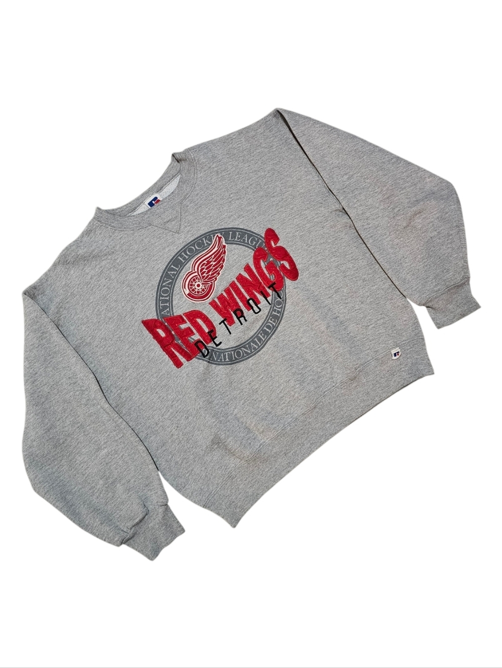 Vintage Russell Athletic Detroit Red Wings Gray Graphic Crewneck Sweatshirt - Picture 2 of 5